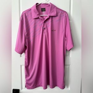 Greg Norman Play Dry Men's Golf Polo Short Sleeve Shirt Pink Size L